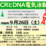高校生向け化学体験教室「PCRとDNA電気泳動」を開催します